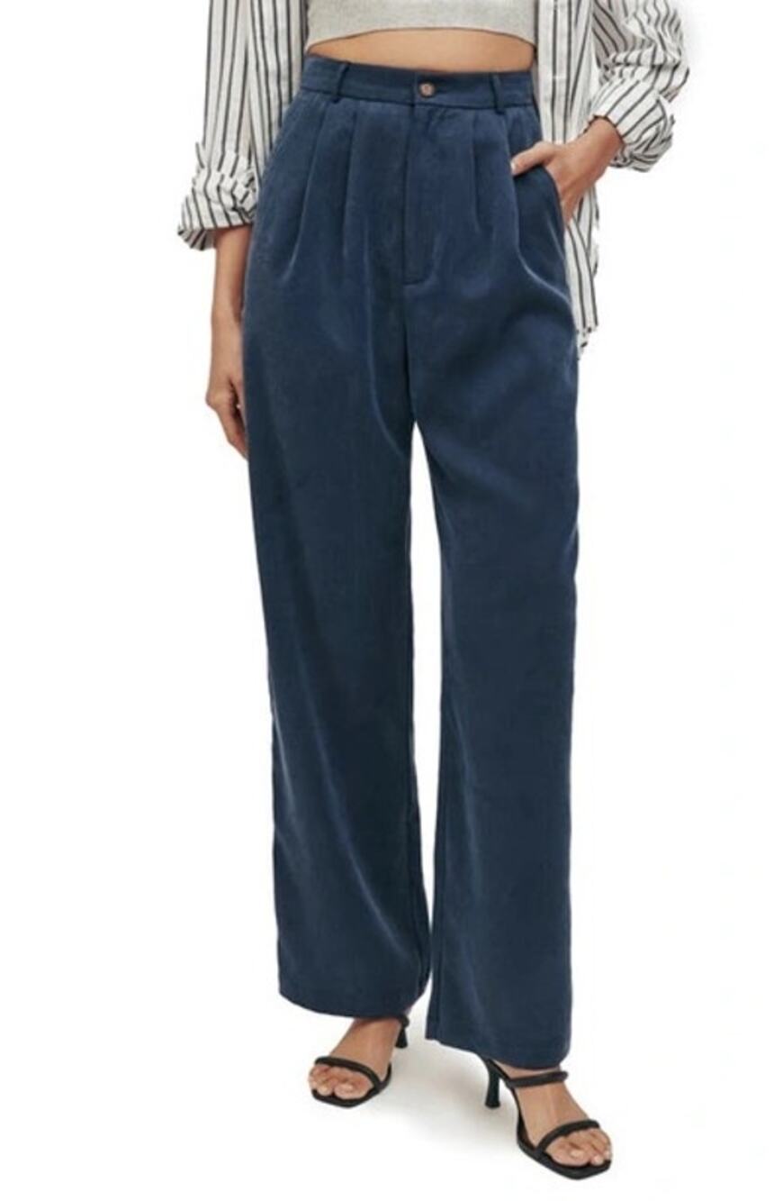 Reformation Mason Pants 6 Navy Blue
